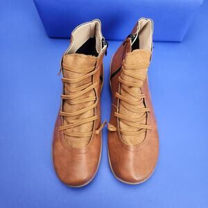 Women Casual Faux Leather Waterproof Non-slip Ankle Boots US 8 EU 39